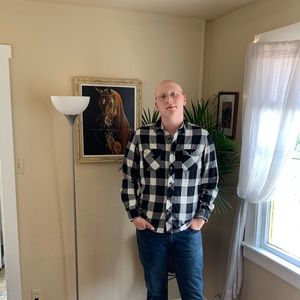 Roebuck and Co. Black and White Flannel